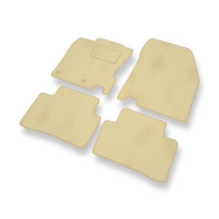 Tapis de sol velours pour Nissan Qashqai II (2013-2021) - Premium tapis de voiture - beige - DGS Autodywan