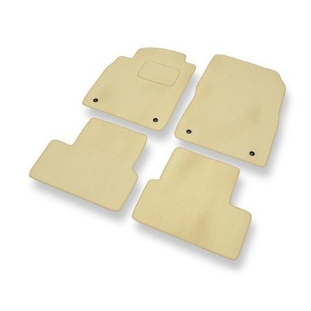 Tapis de sol velours pour Opel Astra J (2009-2019) - Premium tapis de voiture - beige - DGS Autodywan