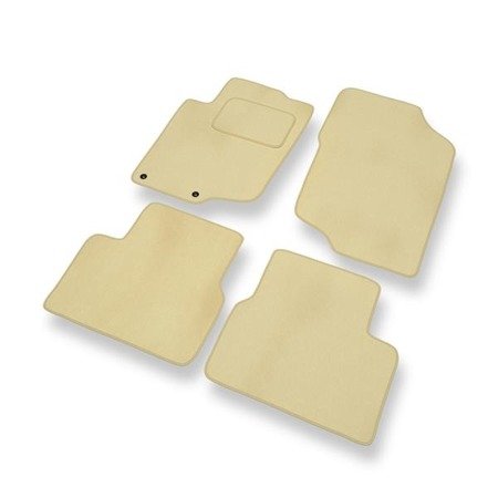 Tapis de sol velours pour Peugeot 207 (2006-2012) - Premium tapis de voiture - beige - DGS Autodywan