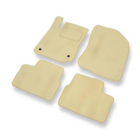 Tapis de sol velours pour Peugeot 208 (2012-2019) - Premium tapis de voiture - beige - DGS Autodywan