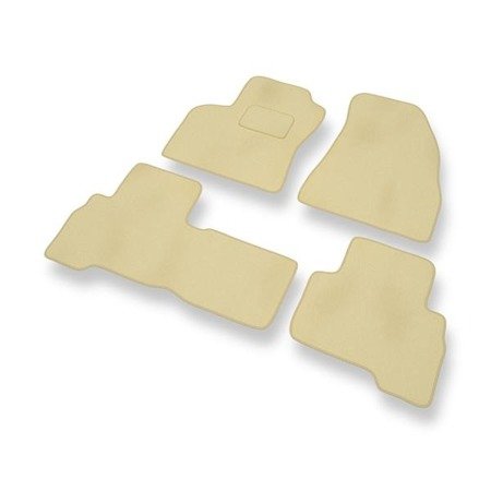 Tapis de sol velours pour Peugeot Bipper (2009-2016) - Premium tapis de voiture - beige - DGS Autodywan