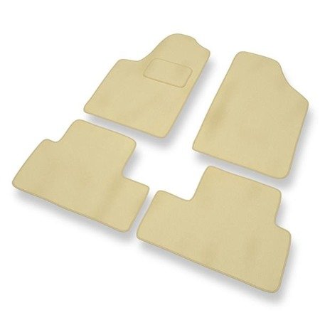 Tapis de sol velours pour Peugeot Partner I (1997-2010) - Premium tapis de voiture - beige - DGS Autodywan