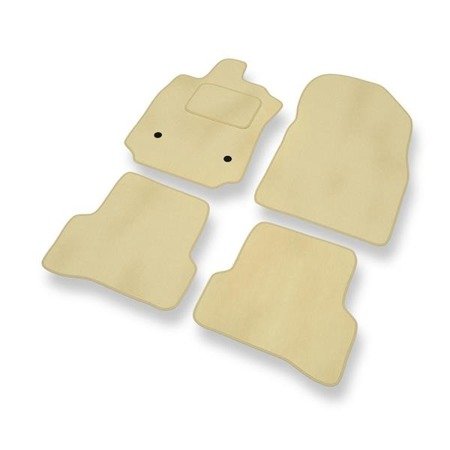 Tapis de sol velours pour Renault Clio IV (2012-2019) - Premium tapis de voiture - beige - DGS Autodywan