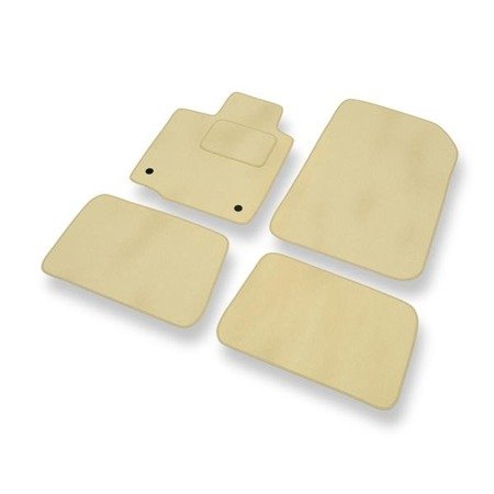 Tapis de sol velours pour Renault Twingo II (2007-2014) - Premium tapis de voiture - beige - DGS Autodywan