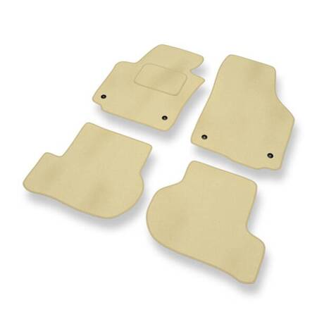 Tapis de sol velours pour Seat Toledo III (2004-2009) - Premium tapis de voiture - beige - DGS Autodywan