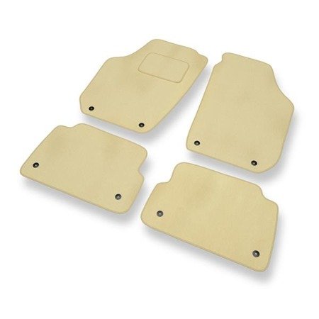 Tapis de sol velours pour Skoda Fabia II (2007-2014) - Premium tapis de voiture - beige - DGS Autodywan