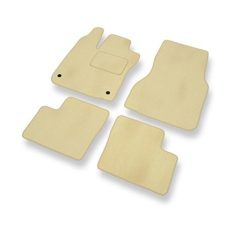 Tapis de sol velours pour Smart ForTwo III (2014-....) - Premium tapis de voiture - beige - DGS Autodywan