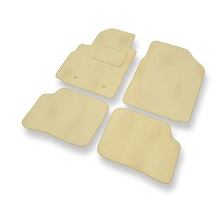 Tapis de sol velours pour Toyota Yaris I (5 portes) (1999-2005) - Premium tapis de voiture - beige - DGS Autodywan