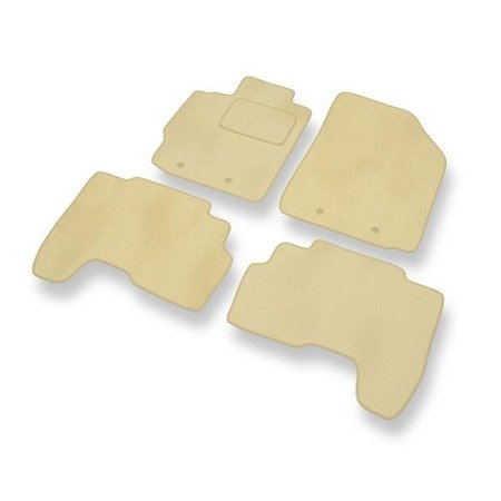 Tapis de sol velours pour Toyota Yaris II (2005-2010) - Premium tapis de voiture - beige - DGS Autodywan