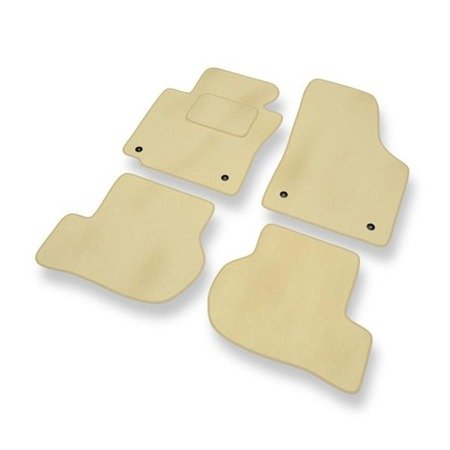 Tapis de sol velours pour Volkswagen Scirocco III (2008-2014) - Premium tapis de voiture - beige - DGS Autodywan