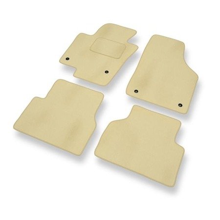 Tapis de sol velours pour Volkswagen Tiguan (2007-2016) - Premium tapis de voiture - beige - DGS Autodywan