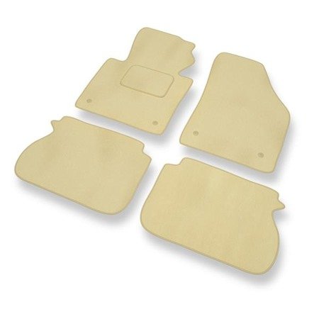 Tapis de sol velours pour Volkswagen Touran I, II (2003-2015) - Premium tapis de voiture - beige - DGS Autodywan