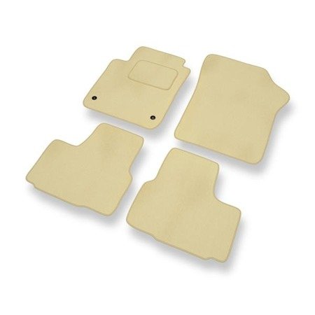 Tapis de sol velours pour Volkswagen up! I (2011-....) - Premium tapis de voiture - beige - DGS Autodywan