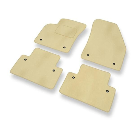 Tapis de sol velours pour Volvo C70 II (2006-2014) - Premium tapis de voiture - beige - DGS Autodywan