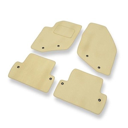 Tapis de sol velours pour Volvo S60 I (2000-2009) - Premium tapis de voiture - beige - DGS Autodywan