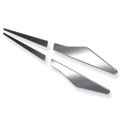 Baguettes de protection latérales en acier pour Mitsubishi Outlander II CWoW SUV (5 portes) - (2006-2012) - Croni - X - argent (mat)