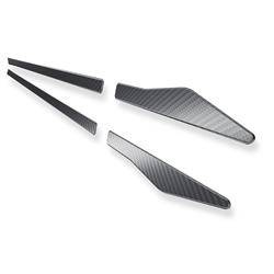 Baguettes de protection latérales en acier pour Opel Insignia B Sports Tourer (5 portes) - (2017-2023) - Croni - V - noir (feuille de carbone)