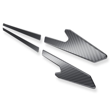 Baguettes de protection latérales en acier pour Volkswagen Golf VII SW (5 portes) - (2013-2020) - Croni - Y - noir (feuille de carbone)