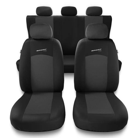 Housses de siège universelles pour Citroen Saxo (1996-2004) - housse siege voiture universelles - couverture siege - gris foncé - Auto-Dekor - Sport Line