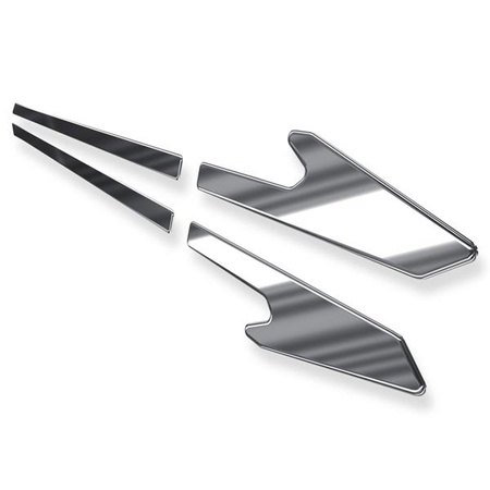 Baguettes de protection latérales en acier pour Audi Q7 4L SUV (5 portes) - (2005-2015) - Croni - Y - argent (brillant)