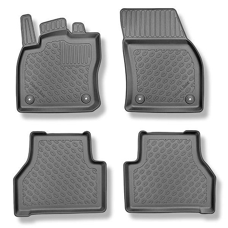 Tapis de sol en TPE pour Volkswagen Caddy V Break (11.2020-....) - tapis de voiture - noir - Aristar - Cool liner - 5 ou 7 sièges; sans la troisième rangée de sièges - ensemble - 4 pièces