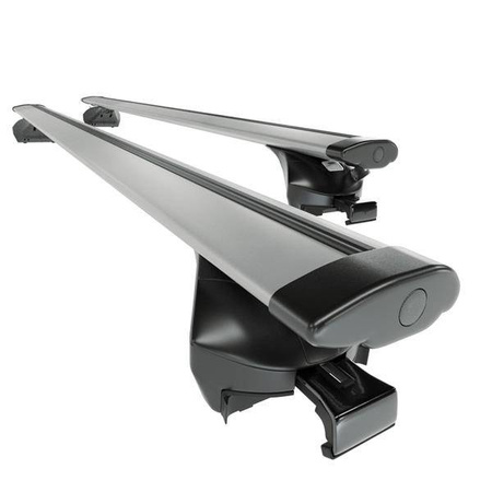 Barres de toit en aluminium pour Audi Q3 II SUV (2019-....) - Porte-Bagages de Voiture argent - Amos - Boss - Dynamic - rails intégrés