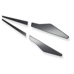 Baguettes de protection latérales en acier pour BMW 5 E61 Touring (5 portes) - (2003-2010) - Croni - V - noir (feuille de carbone)