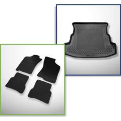 Ensemble: tapis feutre + tapis de coffre pour Fiat Albea (2002-2010) 4 porte - Standard